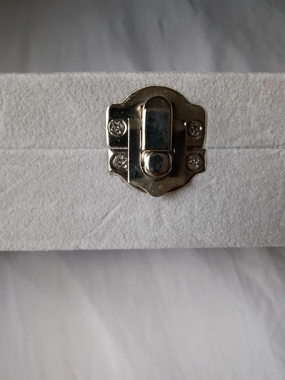 Gray Jewelry Organizer Box with Clear Window Lid